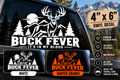 Buck Fever It's in My Blood whitetail decal listing cover, White and Hunter Orange