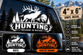 Hunting Freedom in Nature bull elk decal cover — White and Hunter Orange